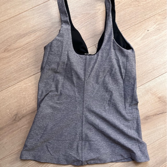 Lululemon Contour Tank HBLK  Heathered black dark Gray color size 4 - Picture 5 of 9